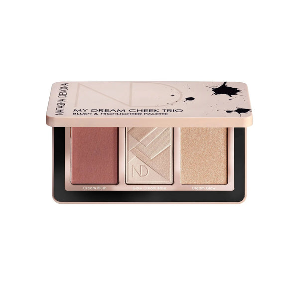 Natasha Denona My Dream Cheek Trio paleta de rostro — packaging oficial fondo blanco