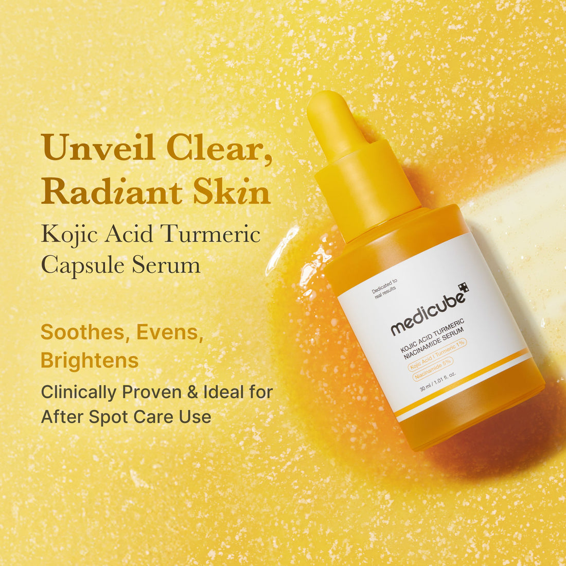 Medicube Kojic Acid Turmeric Niacinamide Serum — detalle frasco