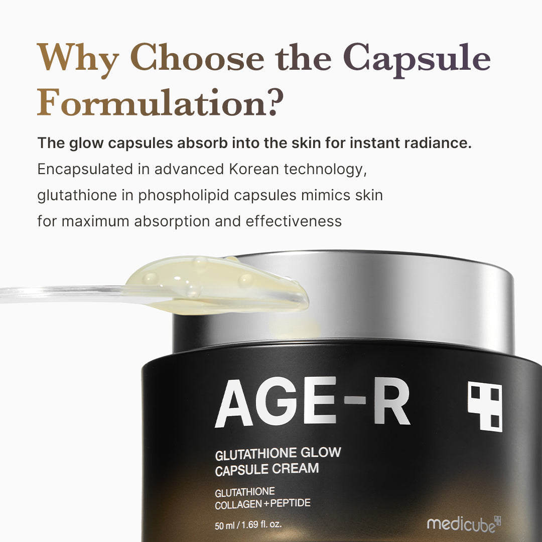 Medicube Age-R Glutathione Glow Capsule Cream - ingredientes activos peptidos ceramida colageno
