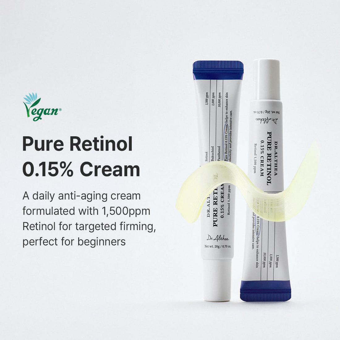 Dr. Althea Retinol 0.15% Cream textura — crema liviana uso nocturno