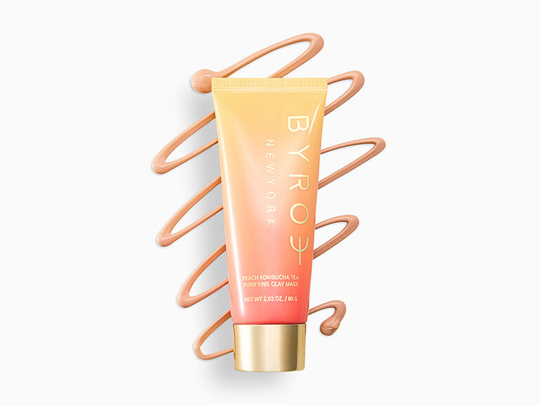 Byroe Peach Kombucha Tea Purifying Mask con muestra de color