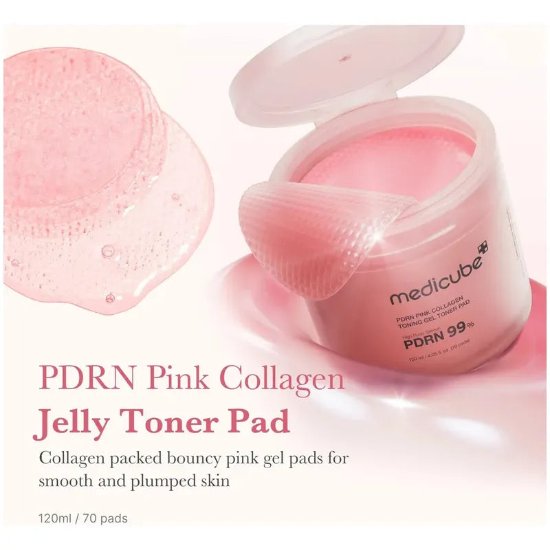 Medicube PDRN Pink Collagen Toner Pad — textura del producto