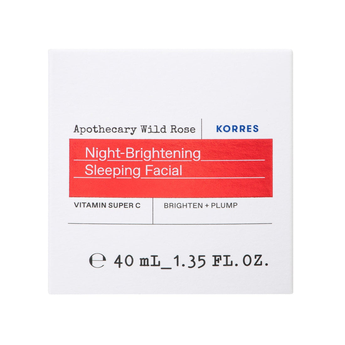 Korres Wild Rose Sleeping Facial textura cremosa — absorción nocturna completa, efecto luminoso al despertar