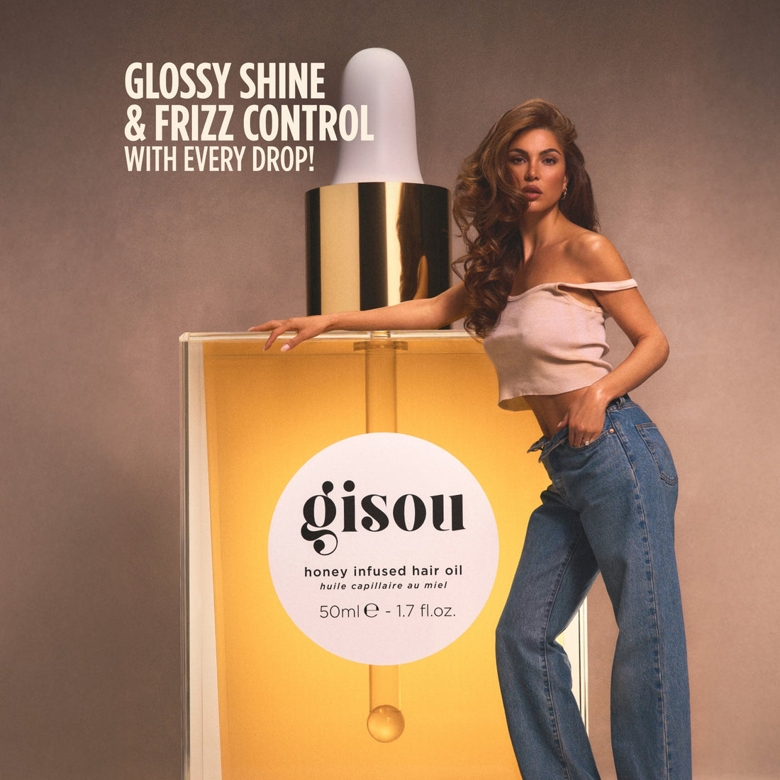Gisou Mini Honey Infused Hair Oil 20ml — aceite capilar con miel Mirsalehi brillo y antifrizz