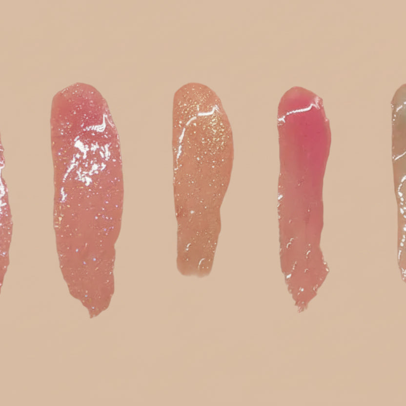 Too Faced Kissing Jelly Lip Oil Gloss - swatches todos los tonos incluyendo Pina Colada