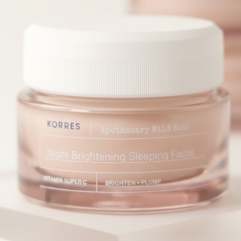 Korres Wild Rose Sleeping Facial resultados clínicos — 100% mejora en textura y nutrición a 14 días