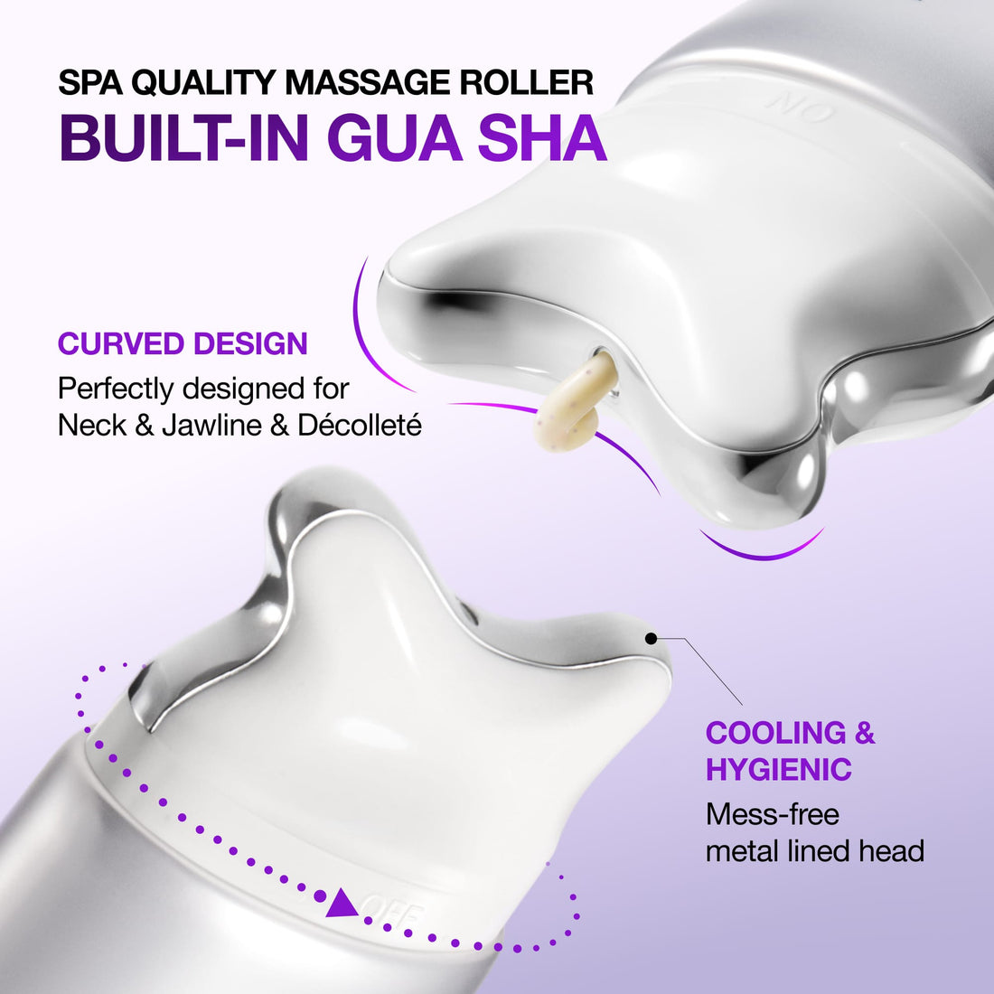 Anua Gua Sha Cream detalle del cabezal masajeador incorporado diseno curvo