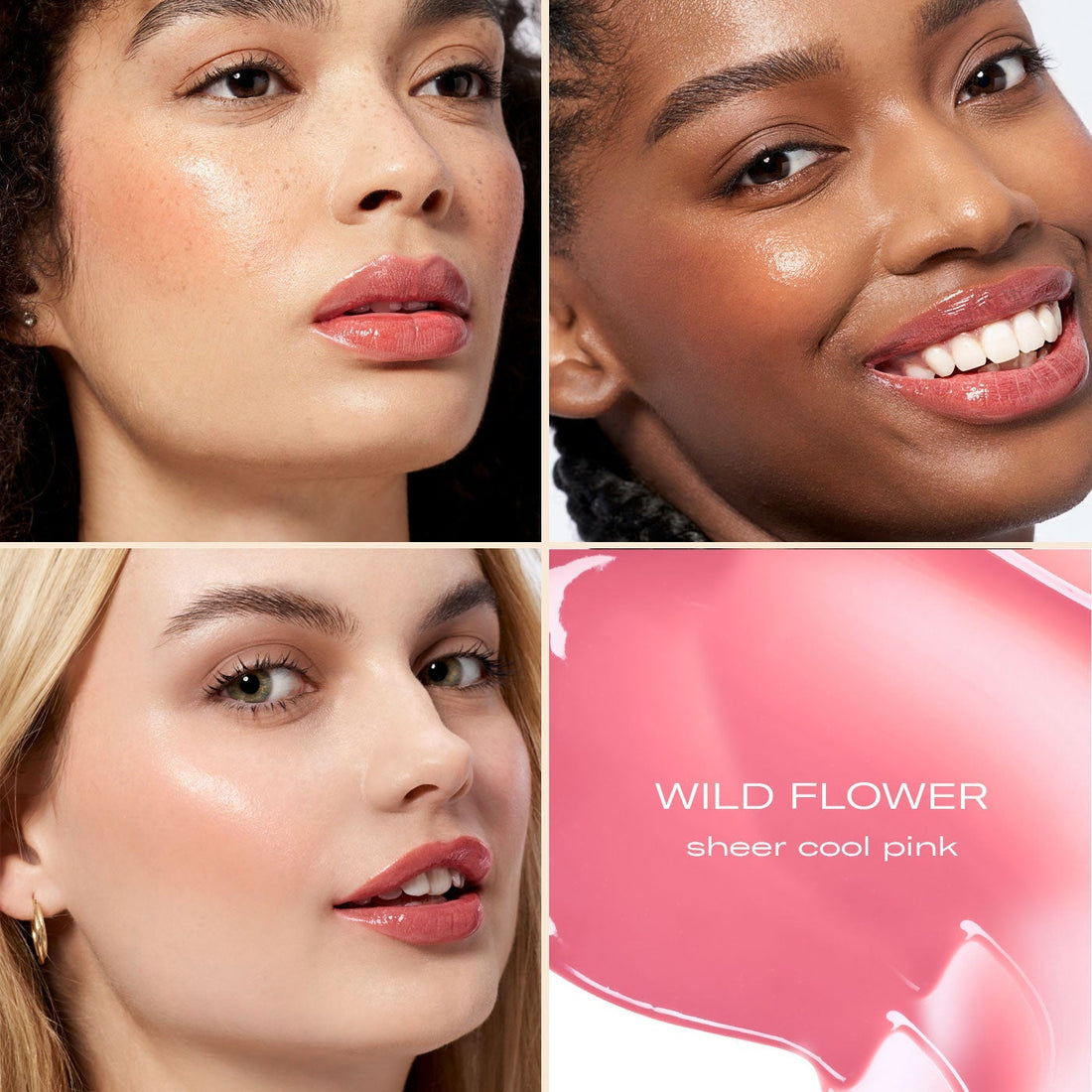 Caliray Socal Superbloom Wild Flower swatches en distintos tonos de piel
