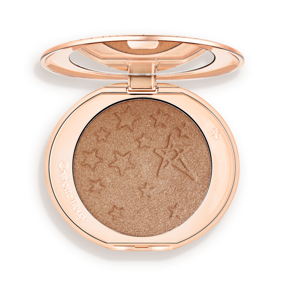 Charlotte Tilbury Hollywood Highlighter Bronze Glow packshot sobre fondo blanco