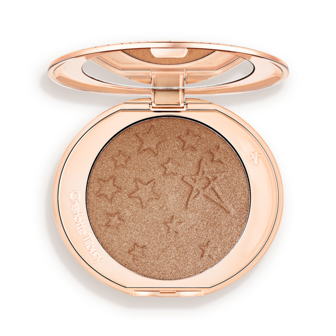Charlotte Tilbury Hollywood Highlighter Bronze Glow packshot sobre fondo blanco