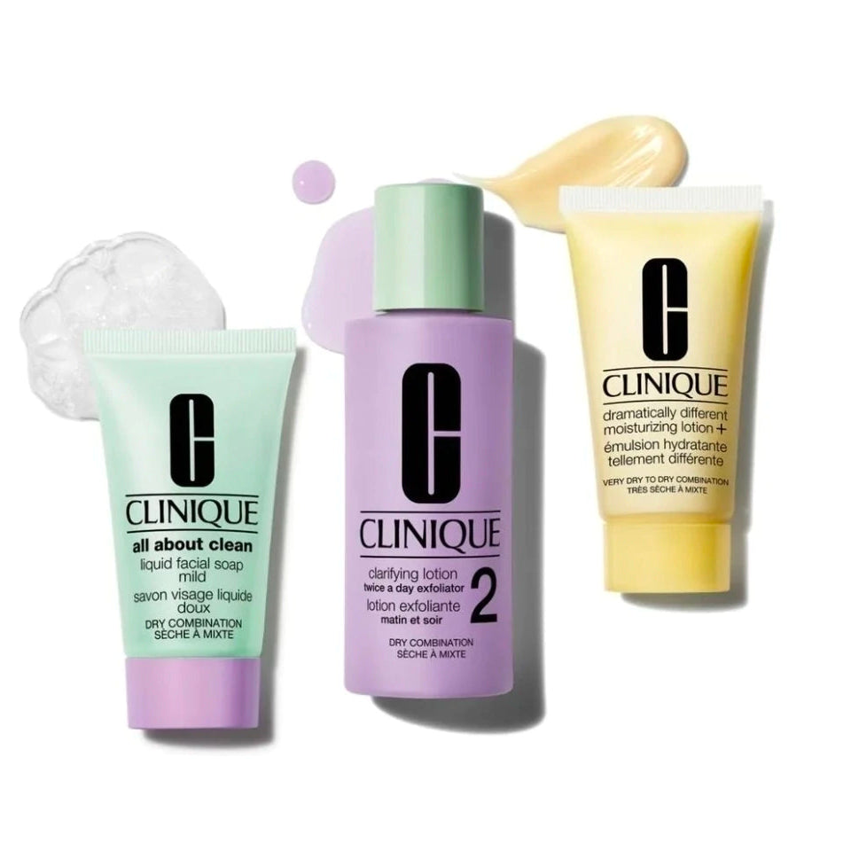Clinique 3 Pasos set vista frontal 3 productos rutina facial