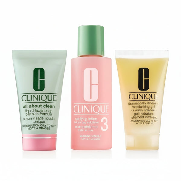 Clinique 3 Pasos Piel Mixta a Grasa set Tipo 3 limpiador tónico hidratante gel