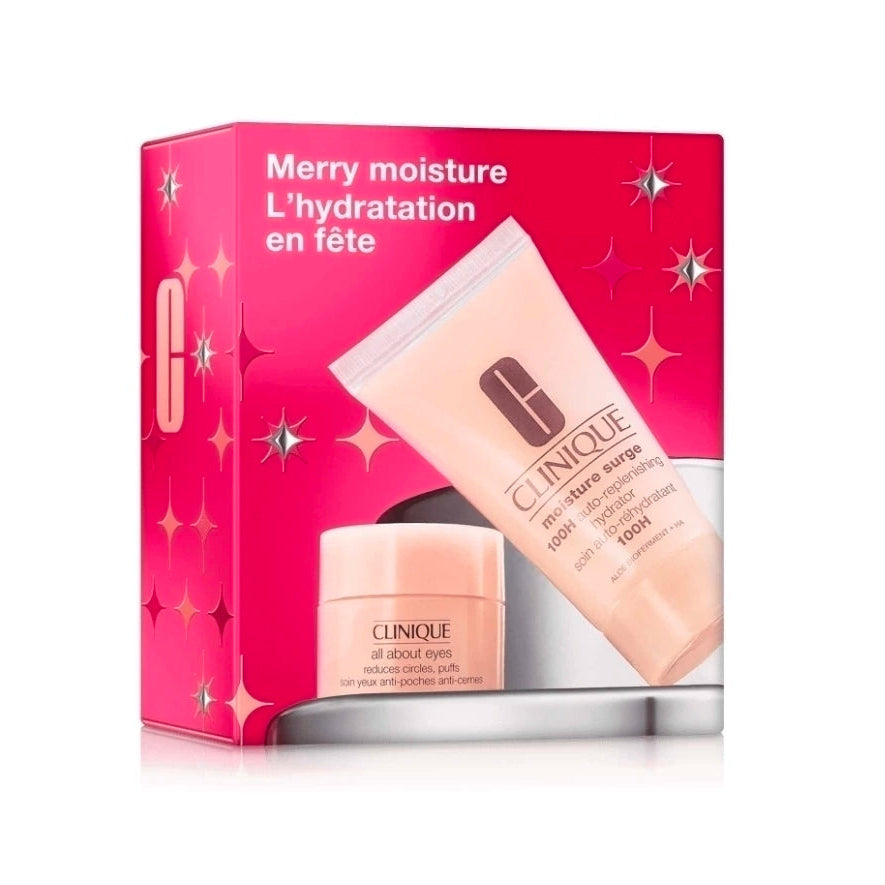 Clinique Set Merry Moisture set hidratante Moisture Surge + All About Eyes packaging