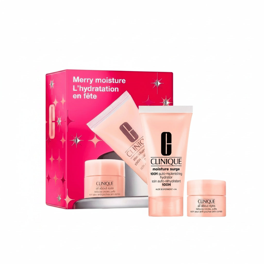 Clinique Merry Moisture set frontal 2 productos rutina hidratante