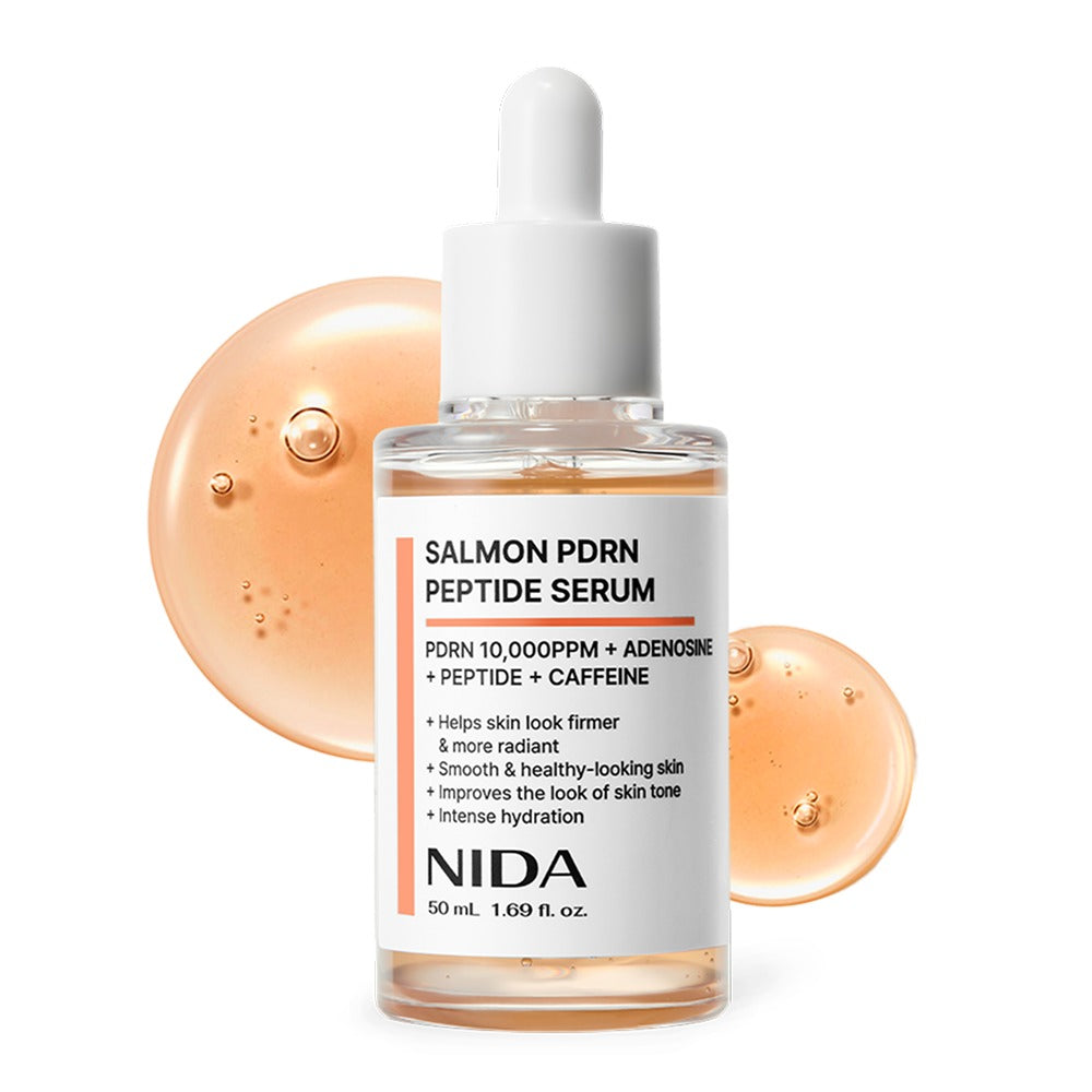 NIDA Salmon PDRN Peptide Serum 50ml con PDRN 10.000ppm, adenosina, peptidos y cafeina — Glowup Makeup