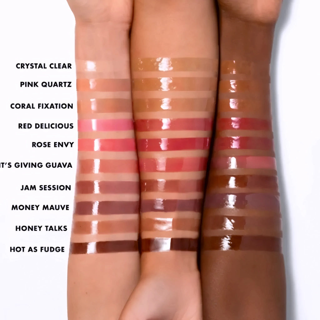 e.l.f. Glow Reviver Lip Oil Coral Fixation swatch coral brillo