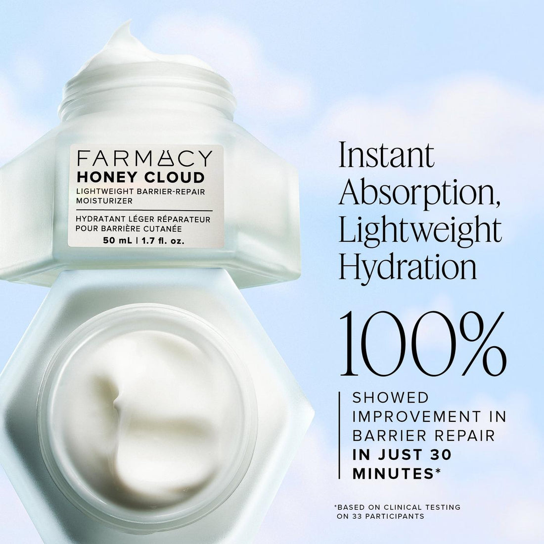 Farmacy Honey Cloud: textura de crema nube, absorción instantánea y mejora de barrera en 30 minutos