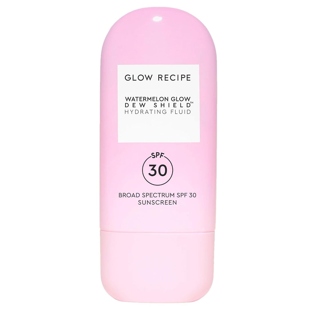 Glow Recipe Watermelon Glow Dew Shield SPF 30 protector solar sobre fondo blanco