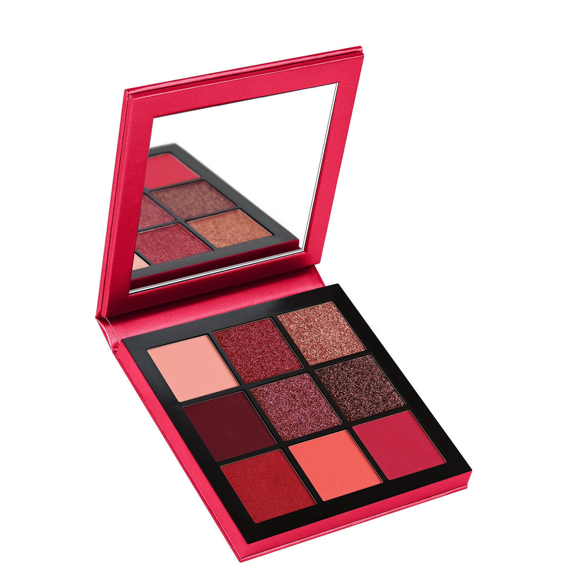 Huda Beauty Ruby Obsessions Palette detalle de sombras duo-chrome y mate