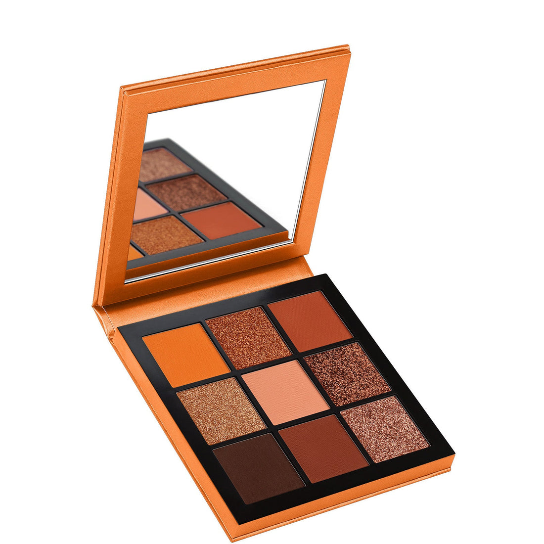 Huda Beauty Topaz Obsessions Palette abierta con 9 tonos bronce dorados