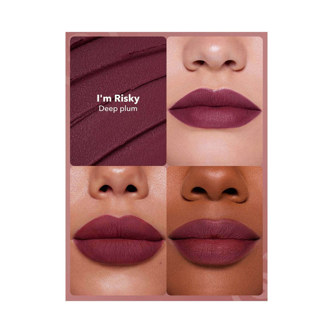 SHEGLAM Dynamatte Boom Im Risky — swipe de color y cobertura mate