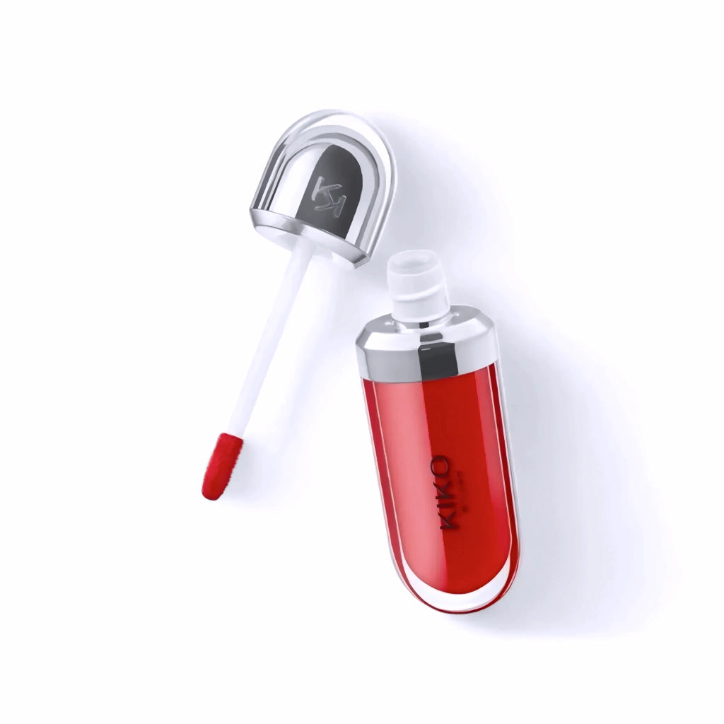 Kiko 3D Hydra Lipgloss tono 15 textura cherry red brillo intenso