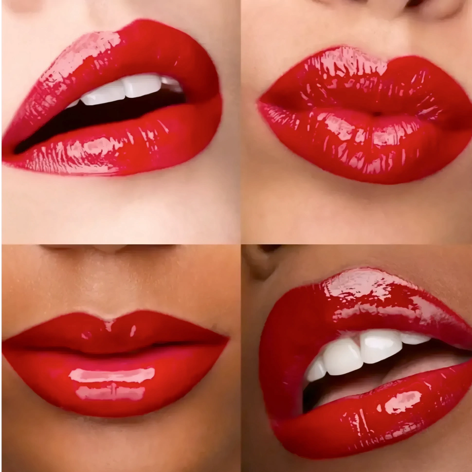 Kiko Milano gloss labial Rojo Cereza 15 swatch aplicado