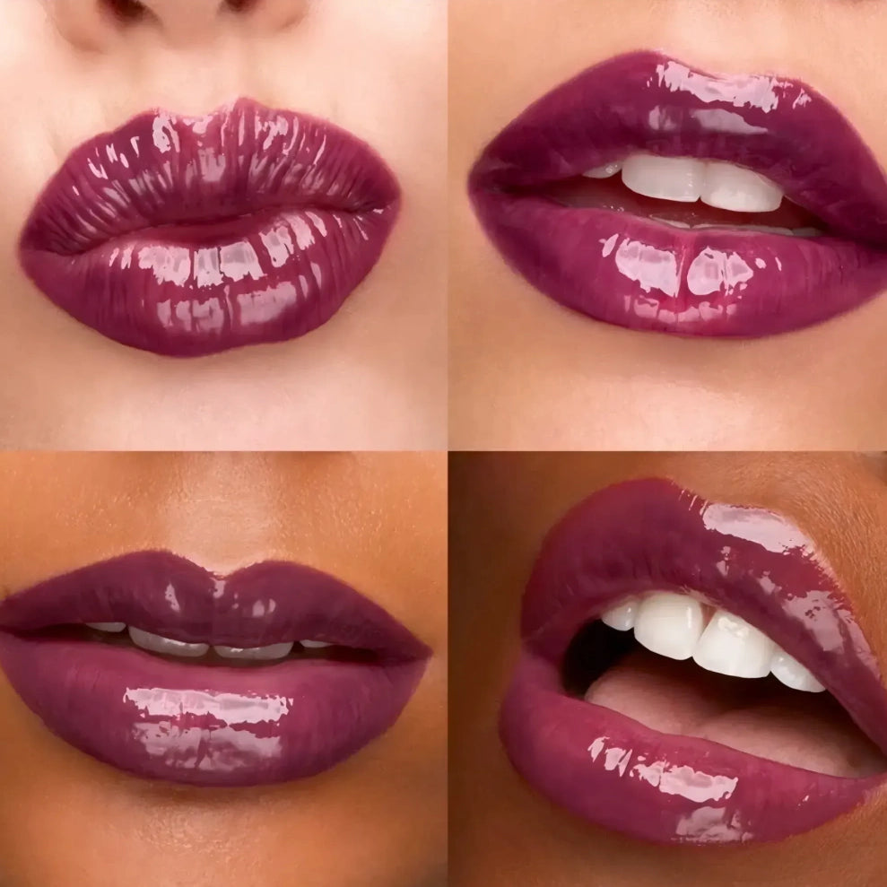 Kiko Milano gloss labial Morado Oscuro 30 swatch aplicado