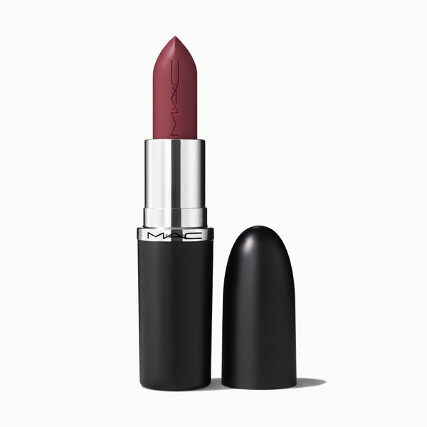 MAC Macximal Sleek Satin Lipstick Amorous berry profundo packaging frontal