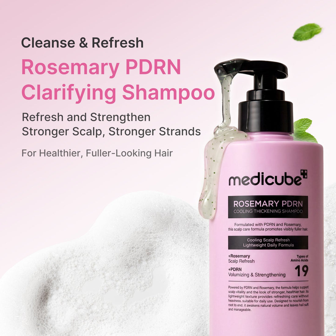 Medicube Rosemary PDRN Shampoo - limpieza y refresco del cuero cabelludo