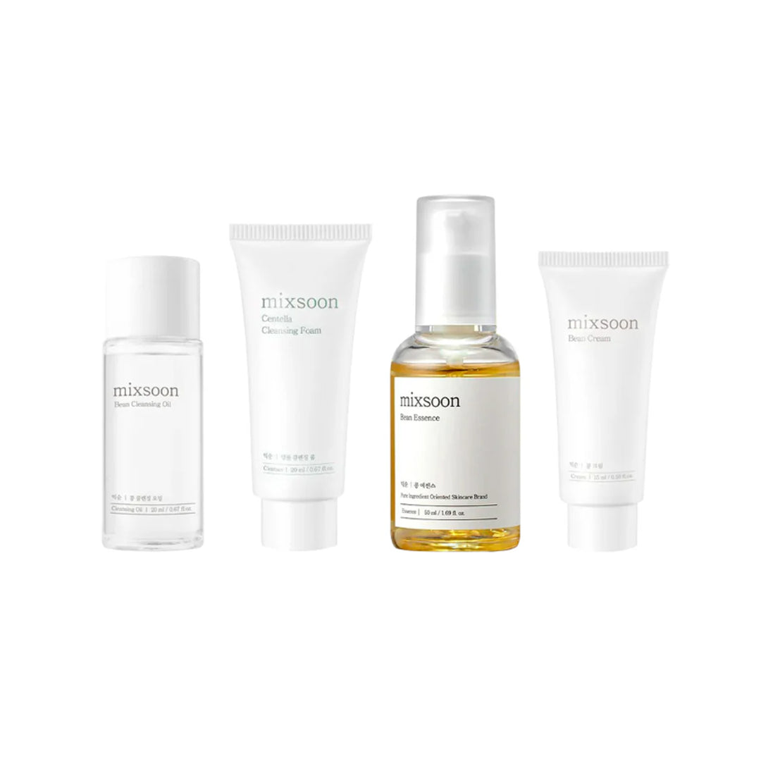 Mixsoon Glass Skin Suitcase contenido — 4 productos rutina glass skin paso a paso