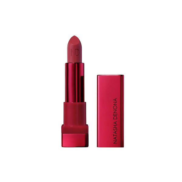Natasha Denona Berry Pop Lipstick labial cranberry con packaging rojo sobre fondo blanco