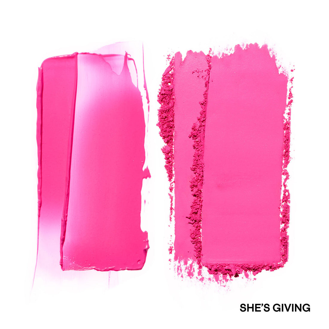 Swatch de crema y polvo del Patrick Ta Blush Duo tono She’s Giving