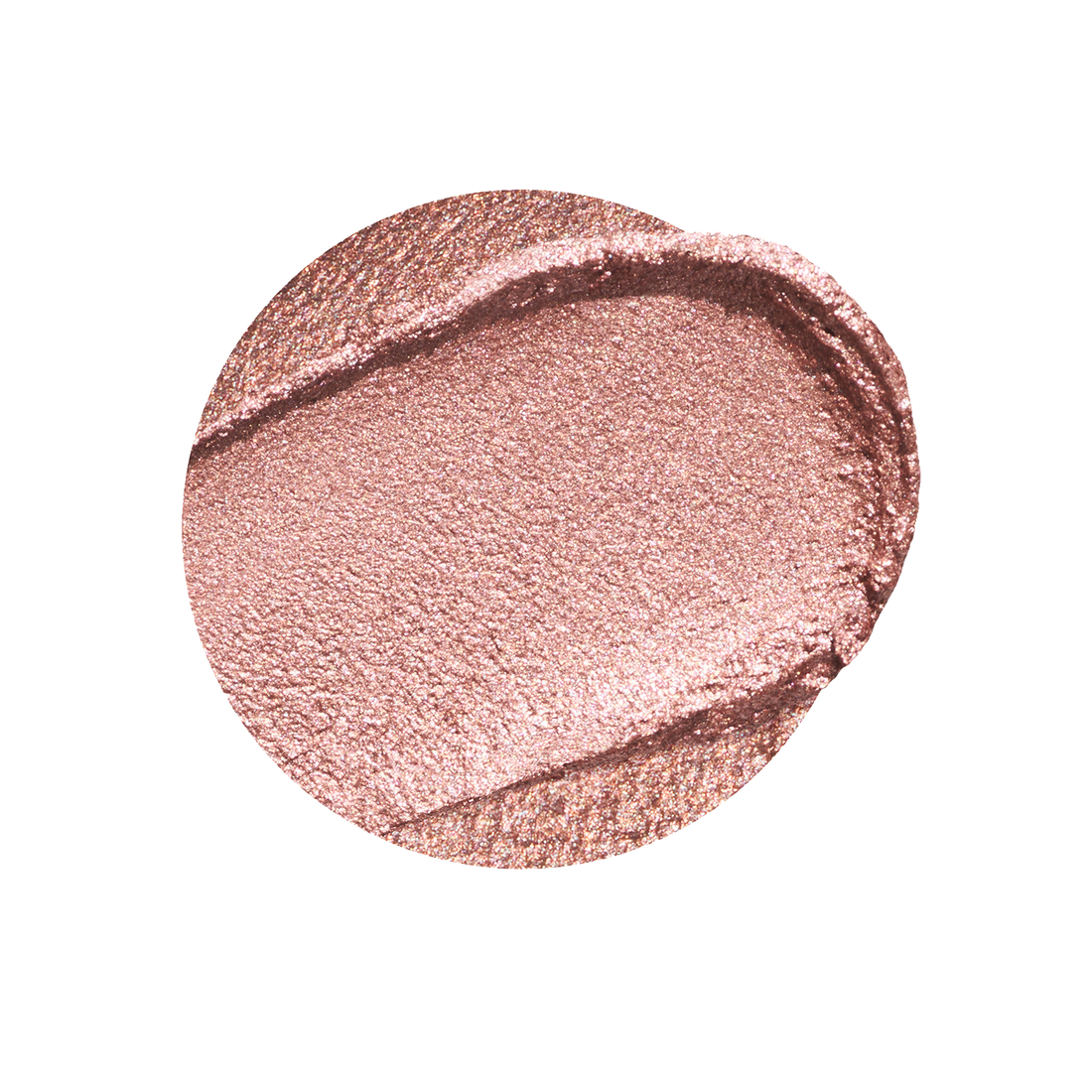 Rare Beauty Well-Being swatch sobre piel rosa shimmer