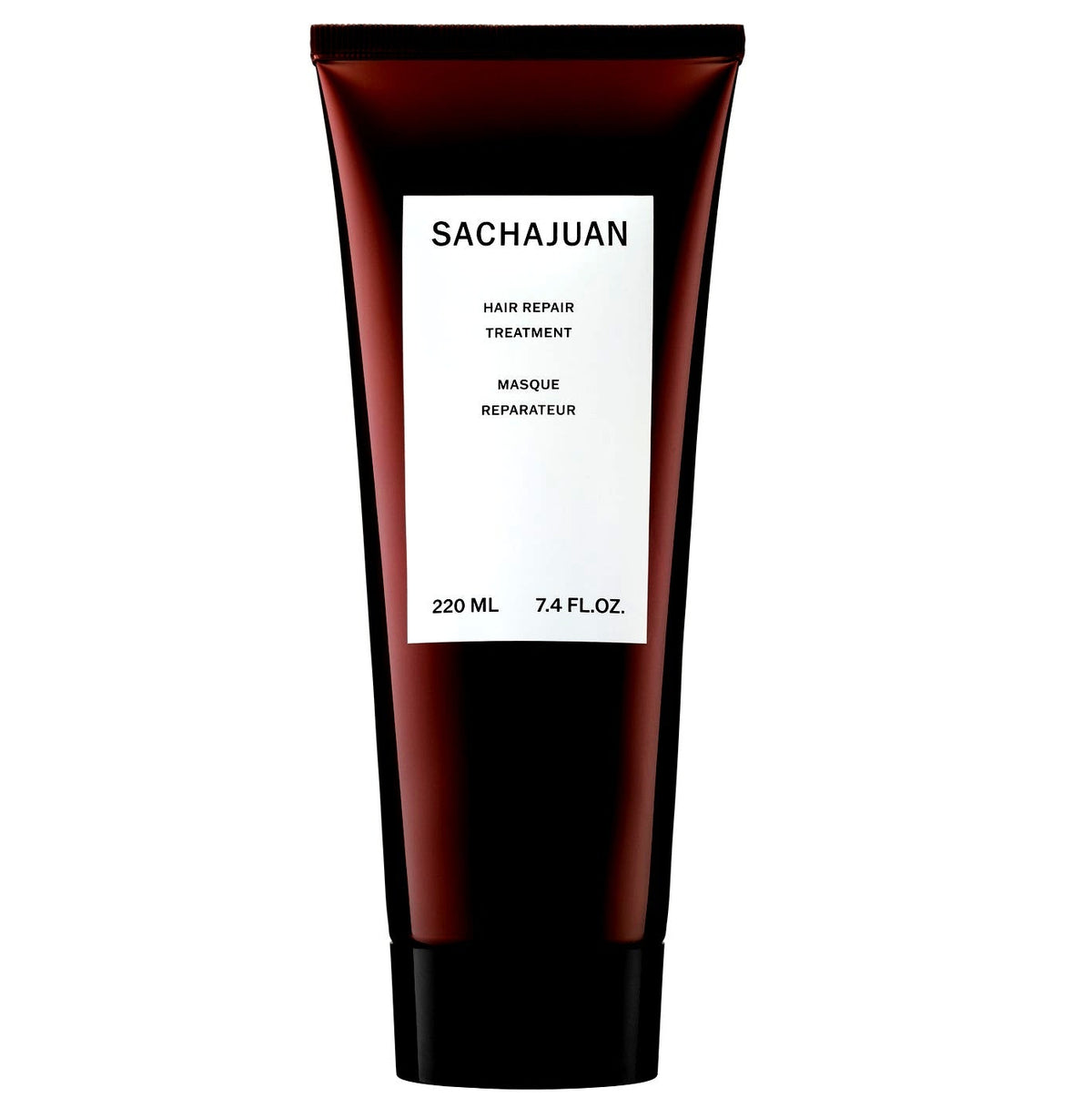 Sachajuan Hair Repair Treatment 220 ml, pomo color caoba con etiqueta blanca sobre fondo blanco