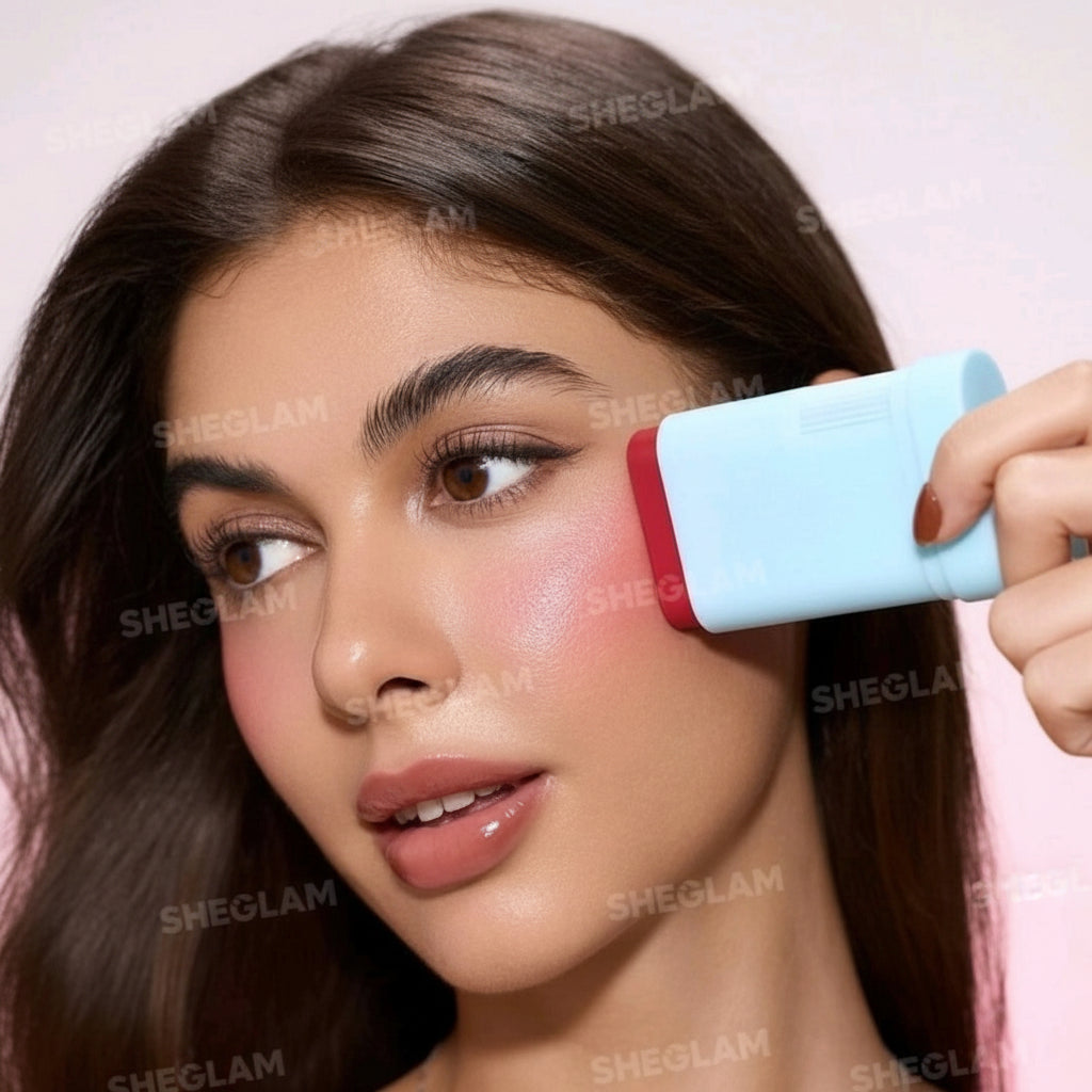 SHEGLAM Glass Glow Cherry Express aplicación mejillas glow rojo