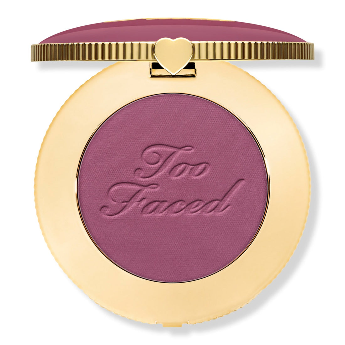 Too Faced Cloud Crush Blurring Blush tono Berry Dreamy, compacto dorado abierto sobre fondo blanco