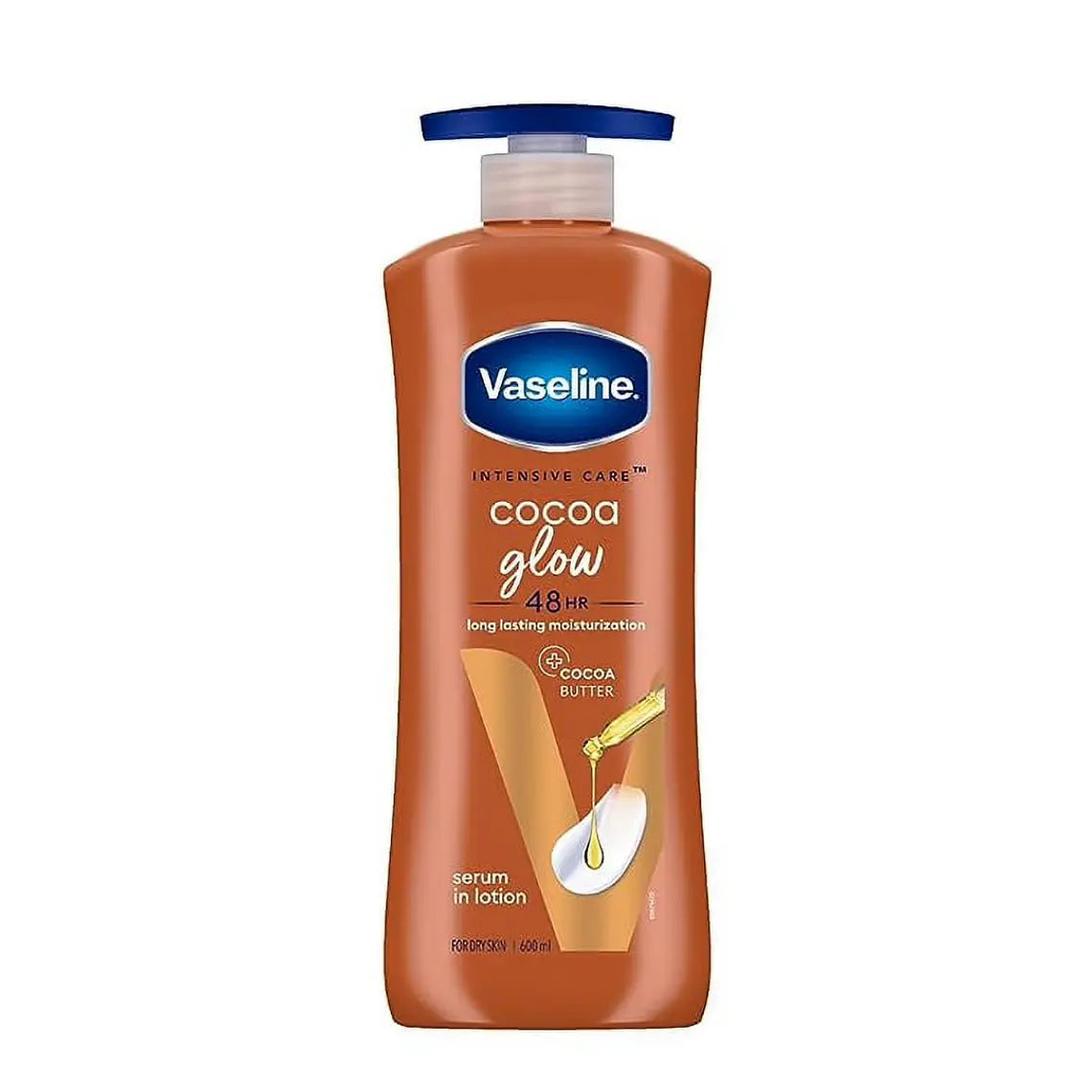 Vaseline Serum In Lotion Cocoa Glow 600ml - envase packshot fondo blanco