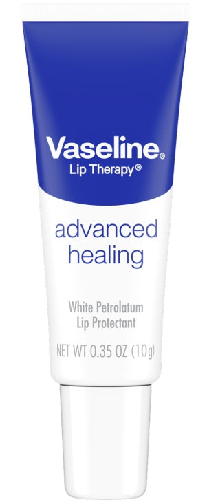Vaseline Lip Therapy Advanced Healing - tubo balsamo labial fondo blanco