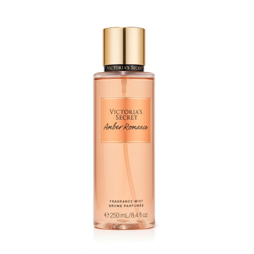 Victoria's Secret Amber Romance Body Mist 250ml frasco ámbar dorado fragancia dulce